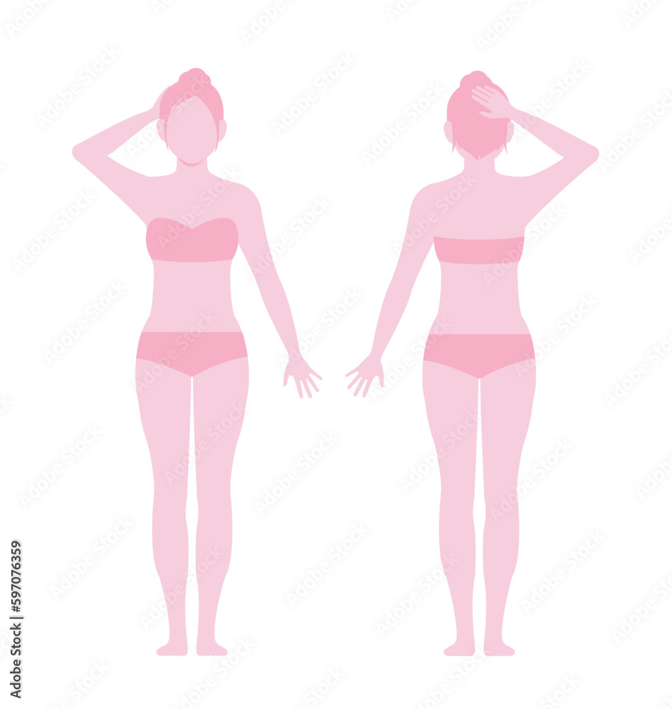 Woman's full body silhouette vector illustration Woman's full body silhouette vector illustration