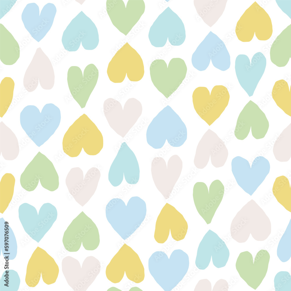 Seamless romantic pattern with coloured hearts. Seamless hearted texture. Valentine's Day background Seamless romantic pattern with coloured hearts. Seamless hearted texture. Valentine's Day background