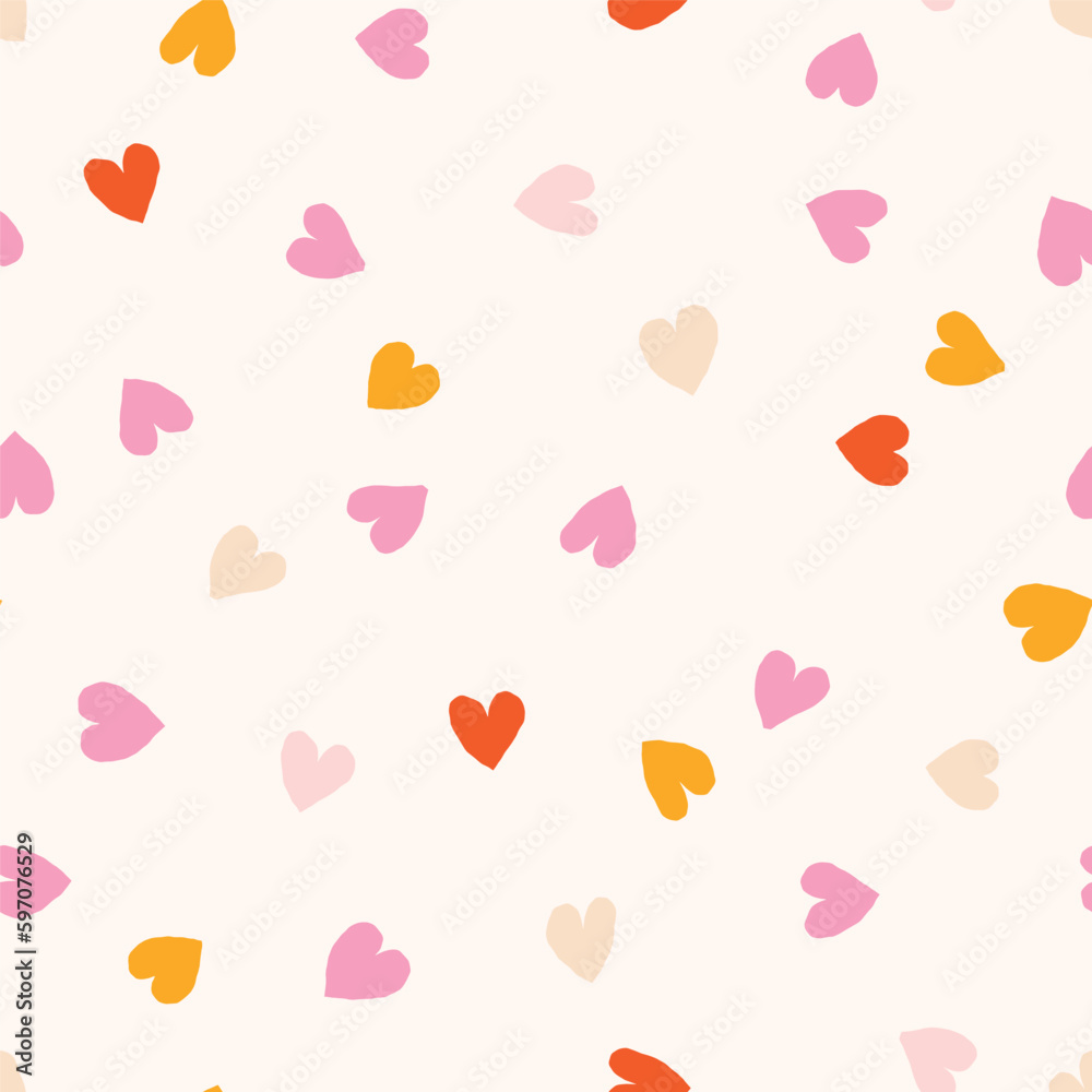 Cute seamless pattern with small hand drawn hearts. Vector hearted texture. Romantic background with small hearts Cute seamless pattern with small hand drawn hearts. Vector hearted texture. Romantic background with small hearts