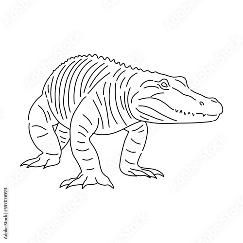 Sketch of Alligator. Hand drawn vector illustration.