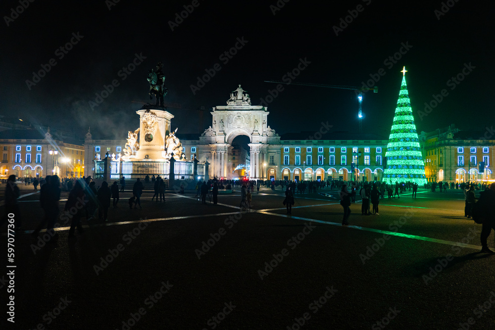 Plaza navidad noche