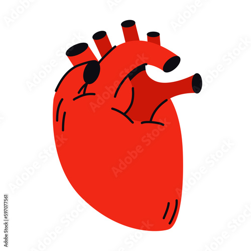 Healthy cartoon heart,human organ.Cartoon human organ