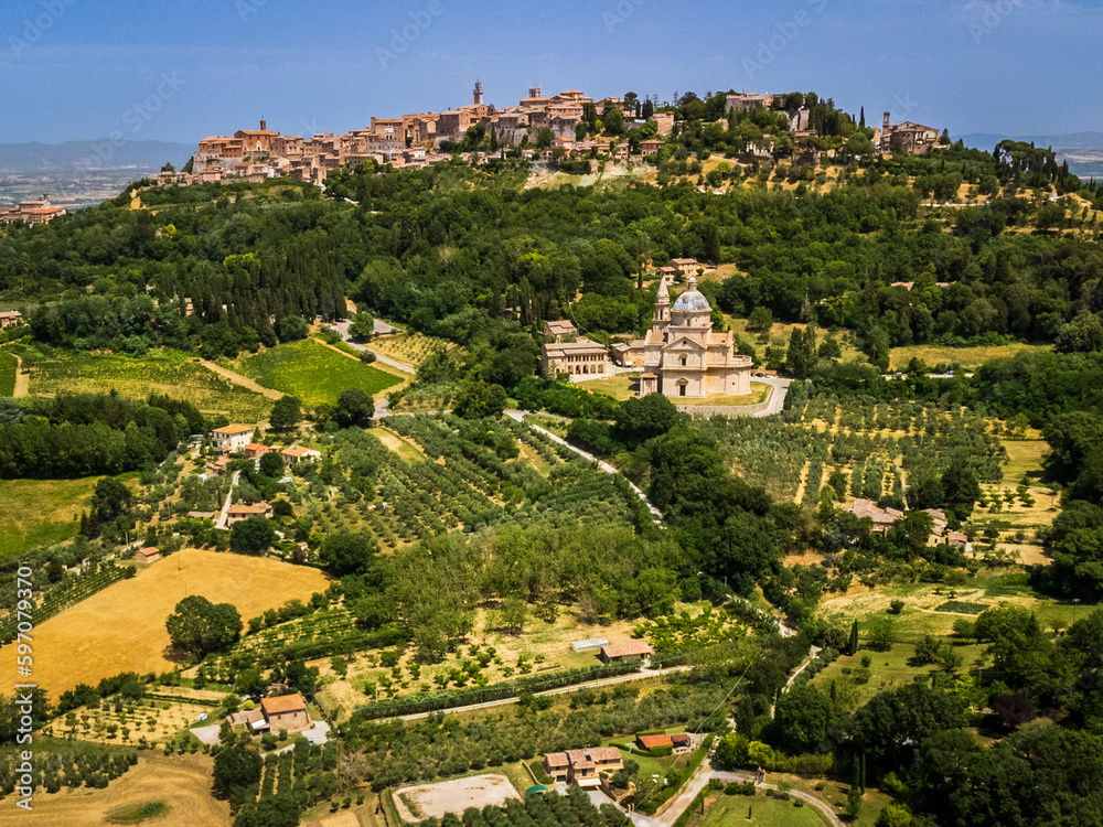 Val d'Orcia and Montepulciano from above. Dream Tuscany.
