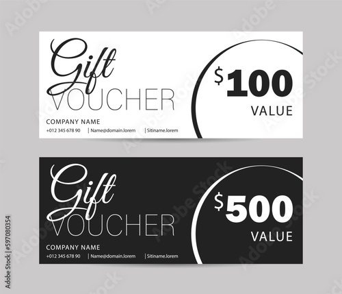 black and white classic gift certificate