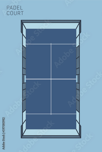 Graphic vector 3d  padel court