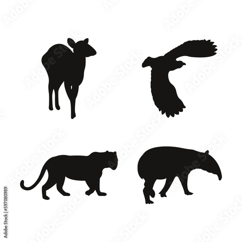 Animal Day Silhouette set. World stray animals day 4 April.