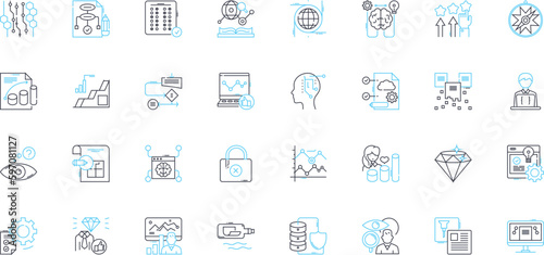Mathematics linear icons set. Algebra, Geometry, Calculus, Trigonometry, Statistics, Fractions, Decimals line vector and concept signs. Equations,Quadratic,Vectors outline illustrations Generative AI