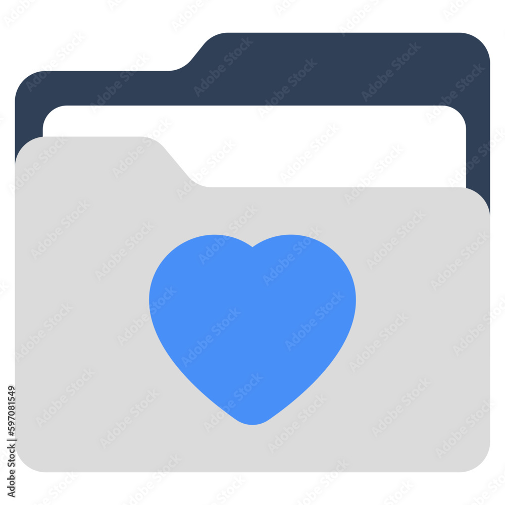 Love folder icon in flat design Love folder icon in flat design