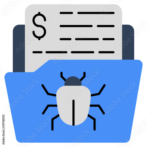A unique design icon of infected folder 