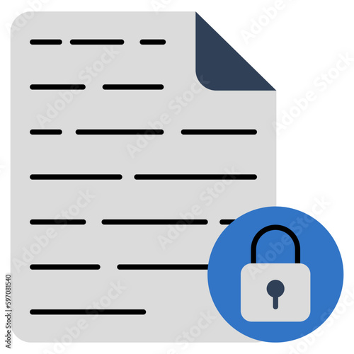 Padlock with paper denoting concept of locked file 
