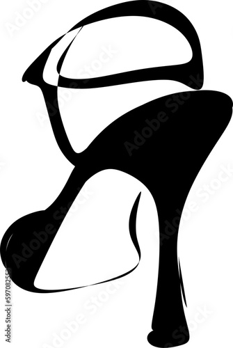 a black and white silhouette of high-hill shoes