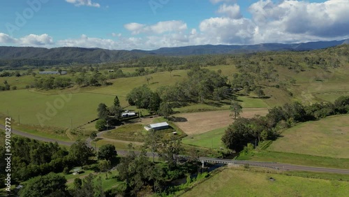 Wallpaper Mural Aerial views over farmland in Lamington in the Scenic Rim, Queensland, Australia Torontodigital.ca