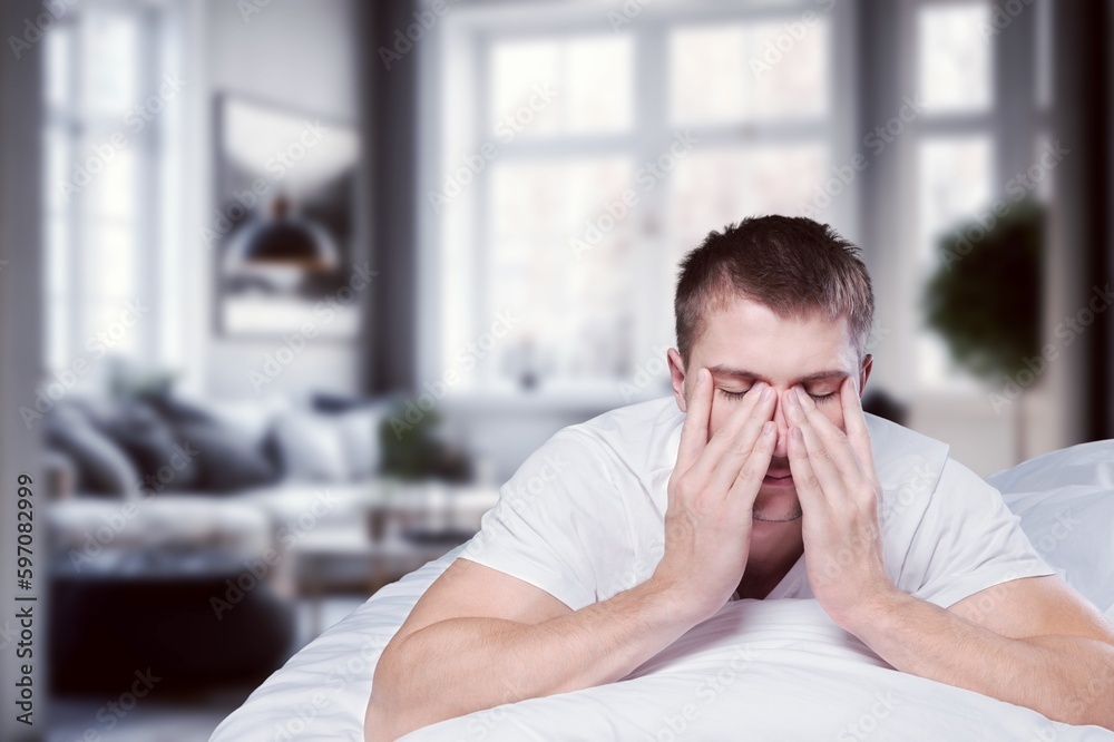 sad young person waking up, wants to sleep, sad young person waking up, wants to sleep,