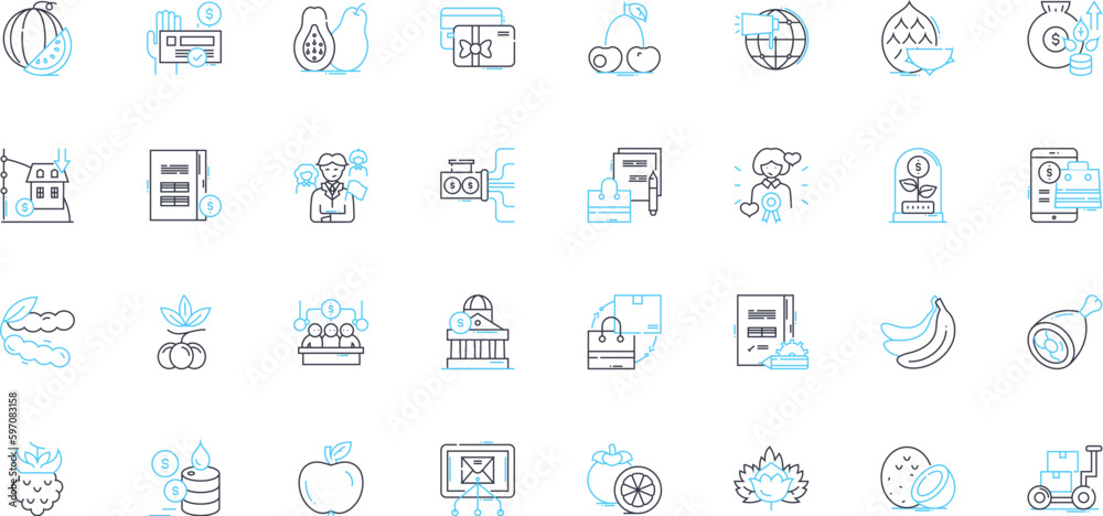 Trading hubs linear icons set. Markets, Exchanges, Auctions, Bids, Offers, Prices, Trades line vector and concept signs. Deals,Brokers,Platforms outline illustrations Generative AI Trading hubs linear icons set. Markets, Exchanges, Auctions, Bids, Offers, Prices, Trades line vector and concept signs. Deals,Brokers,Platforms outline illustrations Generative AI