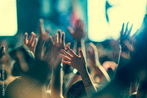  crowd partying stage lights live concert summer music festival