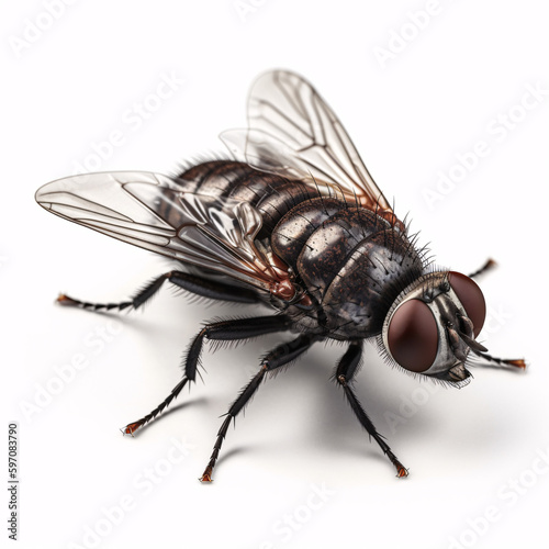 Fly isolated on white background.  © TimeaPeter