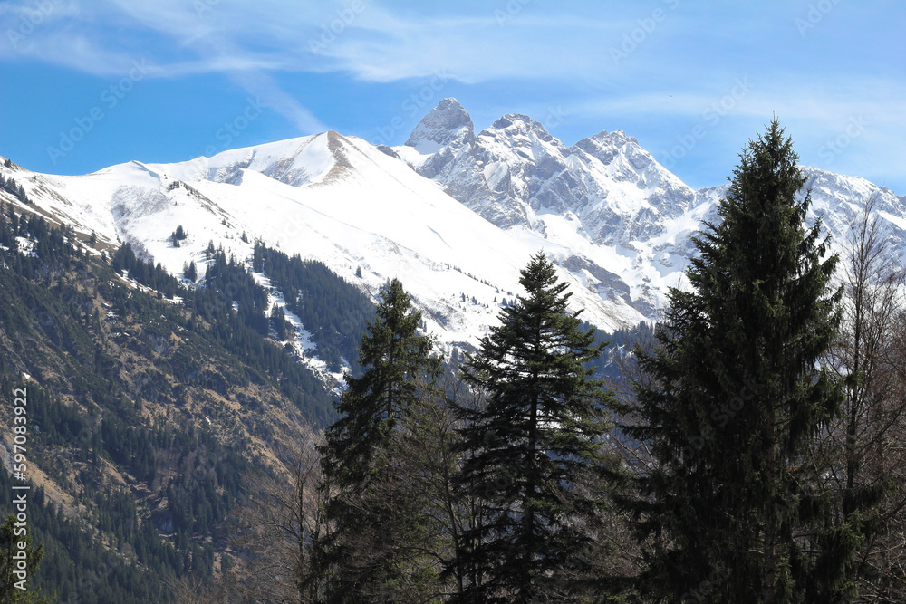 snow covered mountains