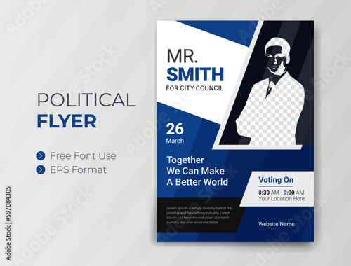 Political flyer design for event campaign poster template banner