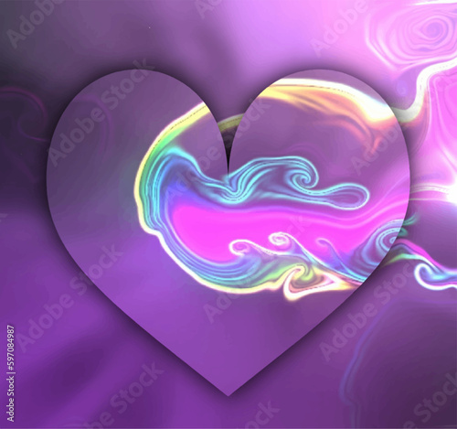 Romantic heart artistic watercolor background.