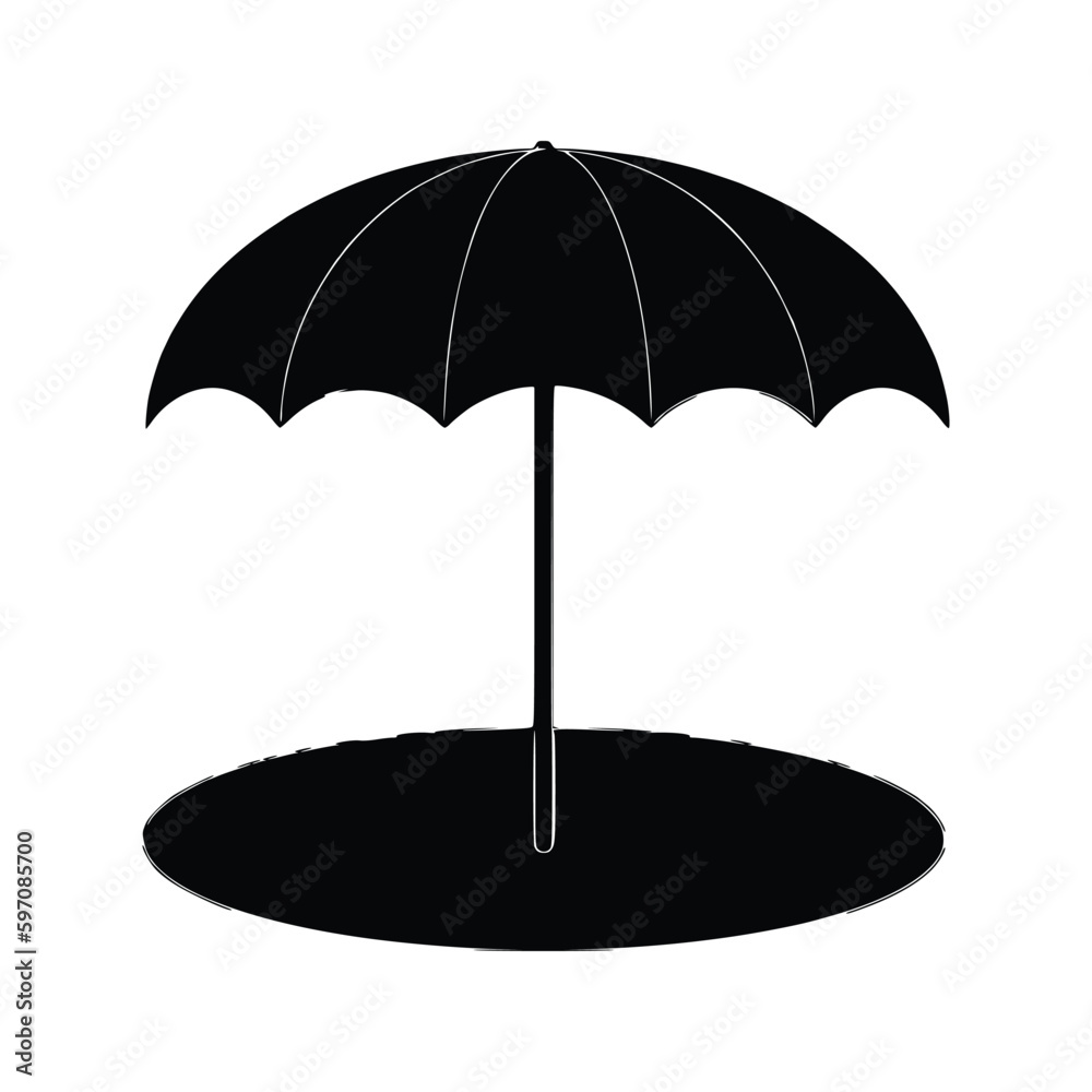 Parasol silhouettes, Beach umbrellas silhouettes vector illustration