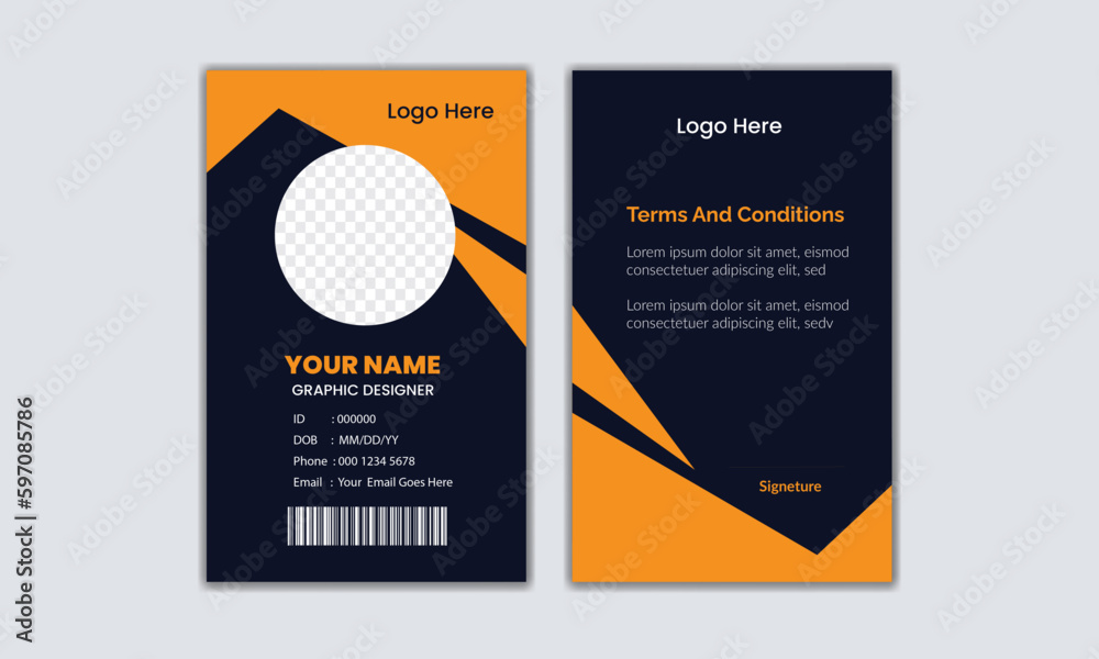 ID Card Template. Employee Id card for your company ID Card Template. Employee Id card for your company