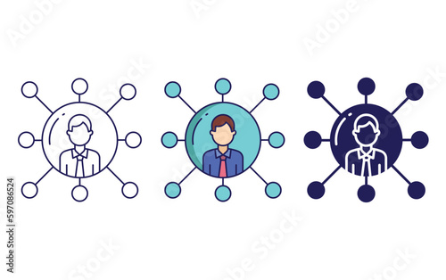 Outline Network vector icon