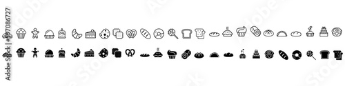 Bakery icon vector set. cooking illustration sign collection. bake symbol. food logo.