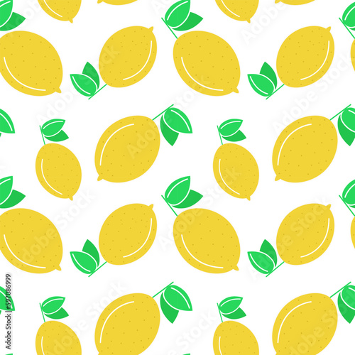 Seamless pattern with lemons