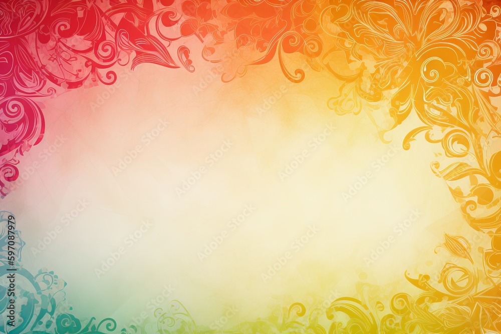 Rainbow frame for invitation card from generative ai Rainbow frame for invitation card from generative ai