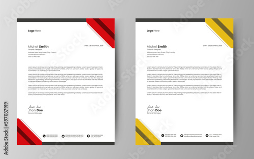 Modern Creative & Clean business style letterhead bundle for your corporate project design.