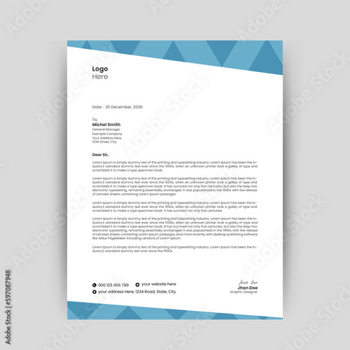 Modern Creative & Clean business style letterhead bundle for your corporate project design.