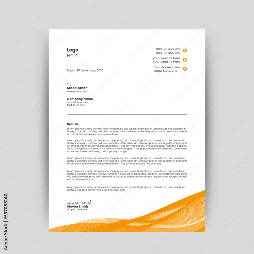 Fototapeta premium Modern Creative & Clean business style letterhead bundle for your corporate project design.