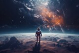 Astronaut in outer space exploring, made with generative ai