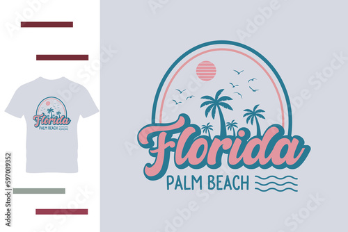 Florida palm beach t shirt design 