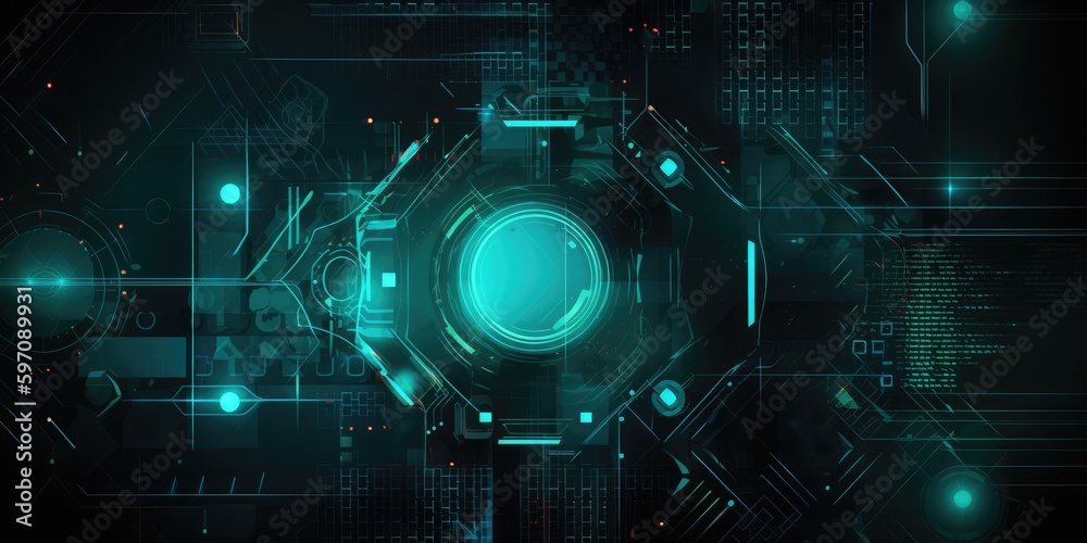 Obraz premium Abstract technology background, made with generated ai