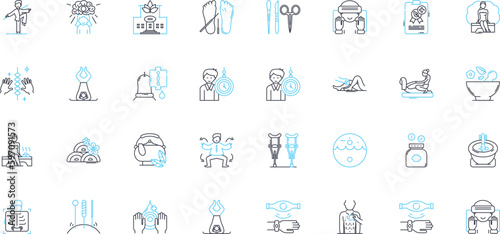 Career counselling linear icons set. Guidance, Coaching, Assessment, Consultation, Exploration, Direction, Discovery line vector and concept signs. Planning,Advancement,Progression Generative AI