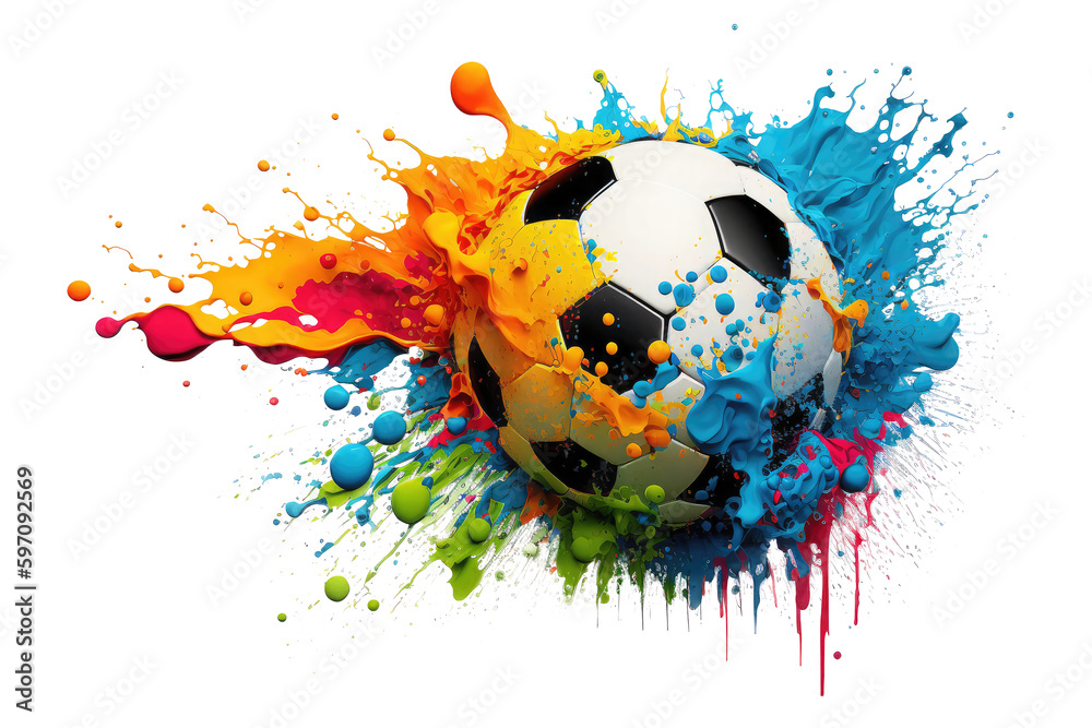 soccer colourful - obrazy, fototapety, plakaty 