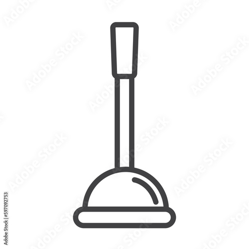 Plunger icon vector. Toilet or sink cleaner plunger icon.