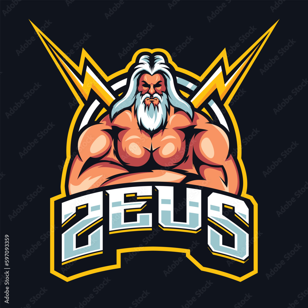 Zeus Mascot Logo Design | Zeus Gaming Logo | Zeus Esports Logo | God ...