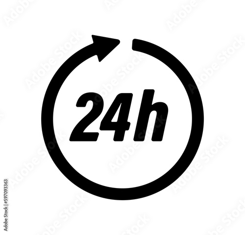 24 hours vector icon illustration