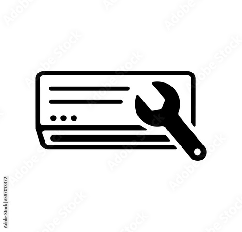 AC ( air conditioner) repair vector icon illustration