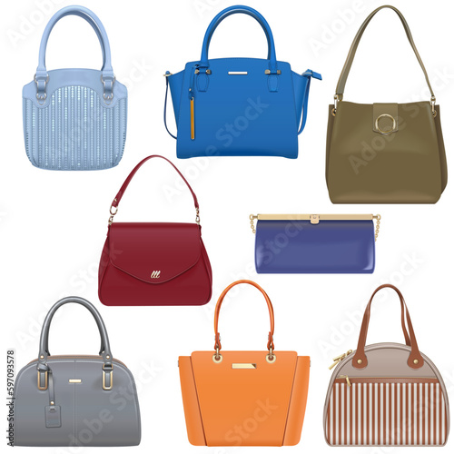 Vector Fashion Female Handbags Set 3