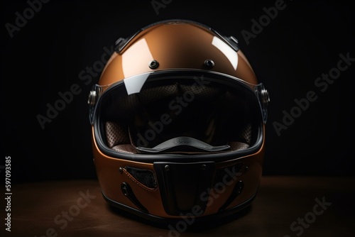 PNG of a motorcycle helmet with an open face. Generative AI photo