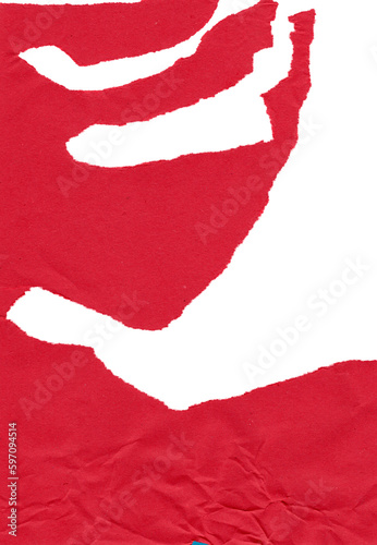 Unevenly torn crumpled cardboard burgundy texture with small folds