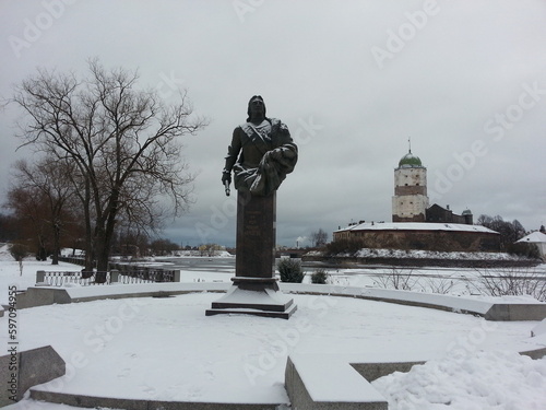 monument in winter, Russia