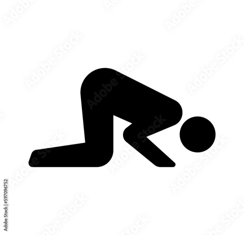 Muslim prayer room vector icon illustration