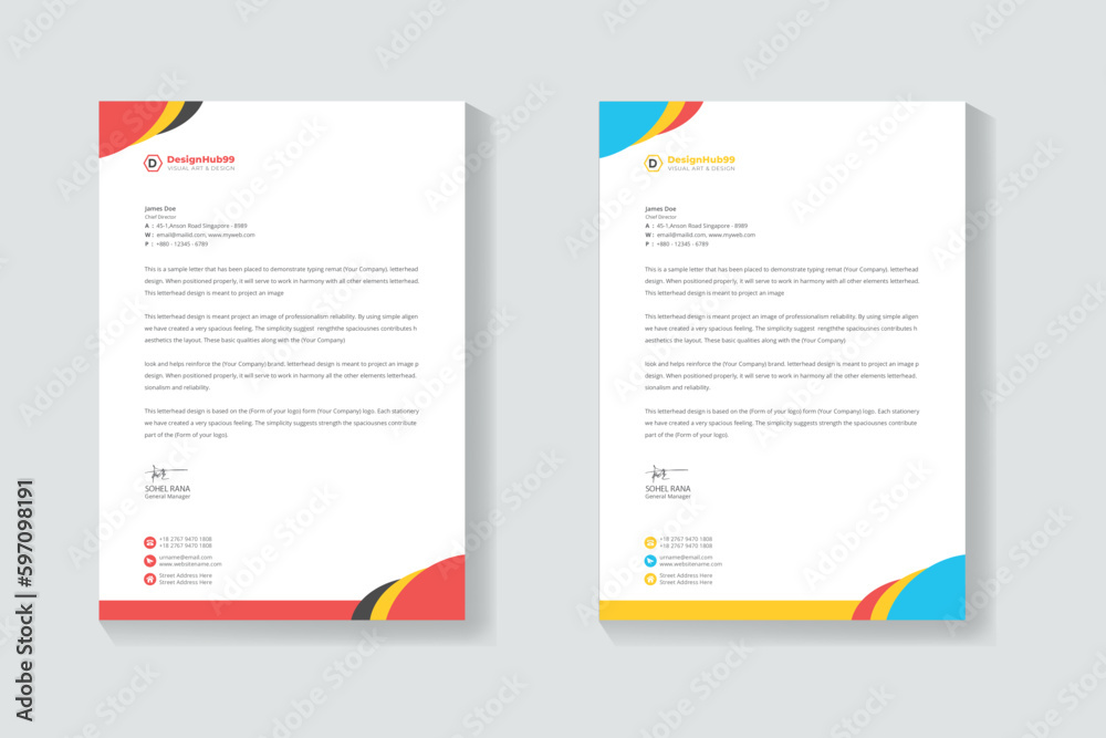  modern business letterhead design template 