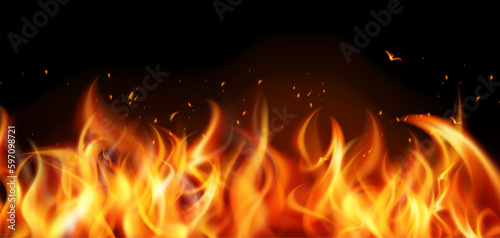 Realistic Colored Flame Fire Concept