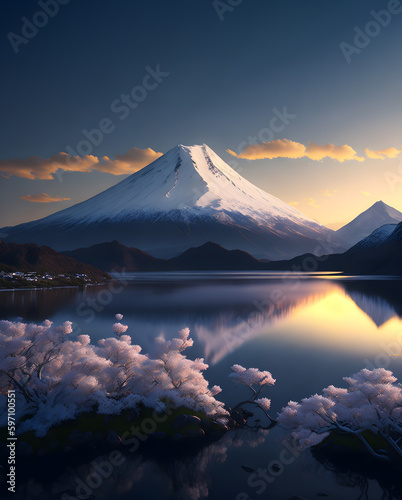 Fuji mountain  Illustration by Generative Ai