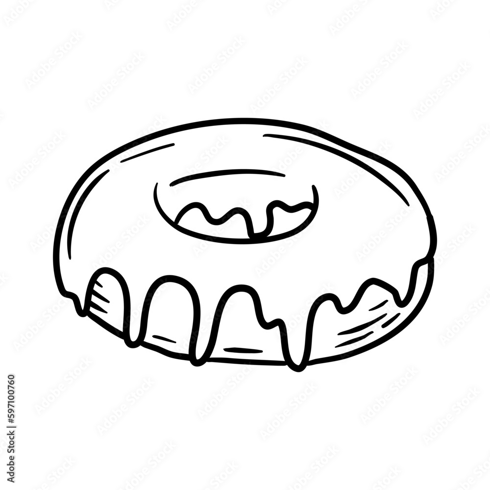 Doughnut, Donut in doodle style vector Doughnut, Donut in doodle style vector